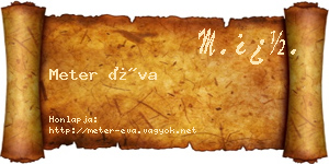 Meter Éva névjegykártya